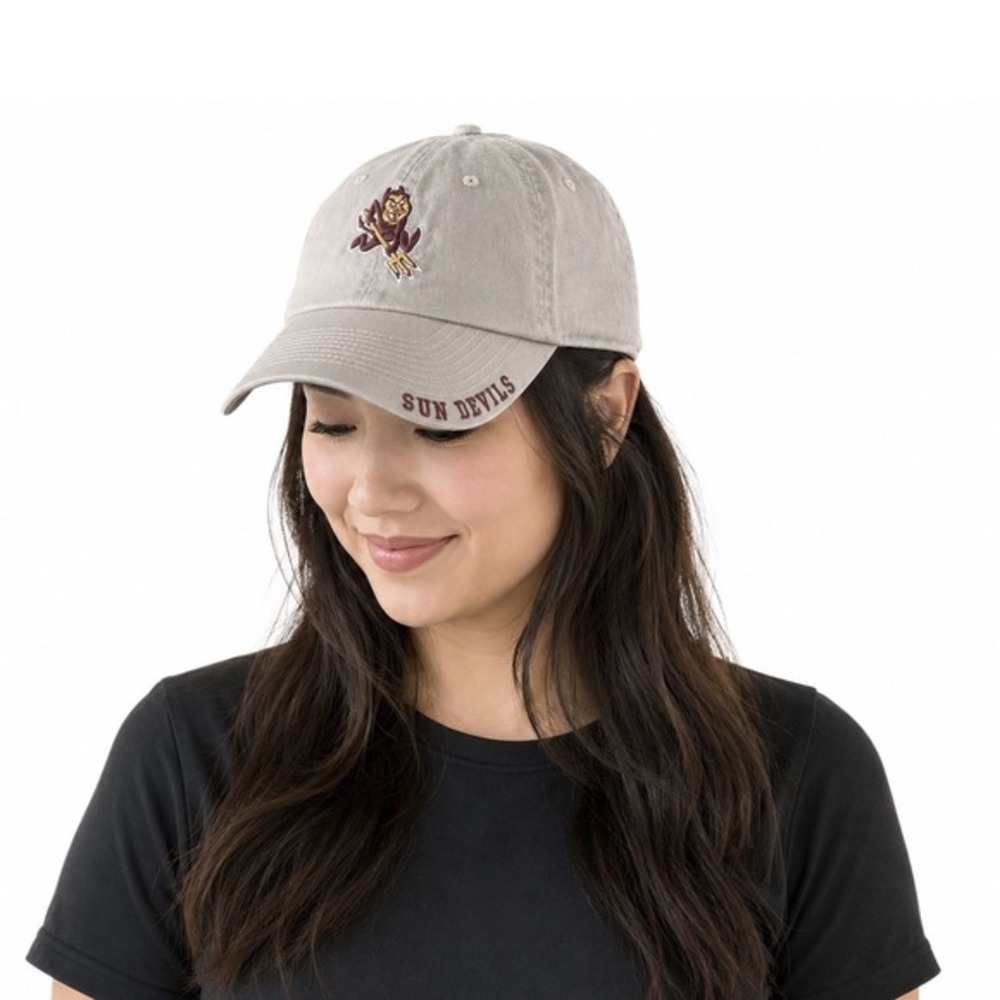 Captivating ASU Sun Devils Hat Gray Sparky Mascot Adjustable NCAA Cap 78-14-01‎